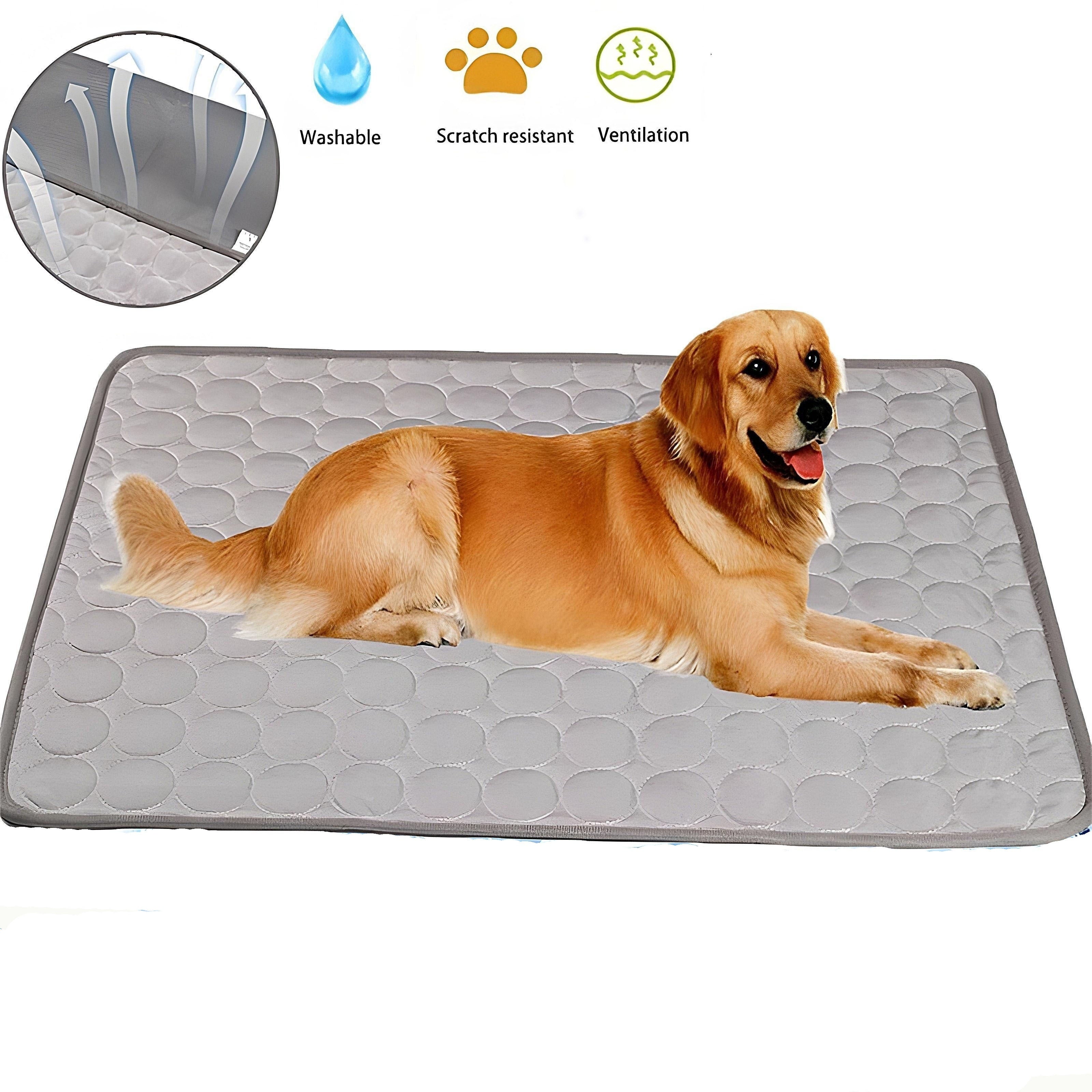 XL Cooling Pet Mat for Dogs and Cats Waterproof Washable Non-Slip Gray Zigzag Pattern