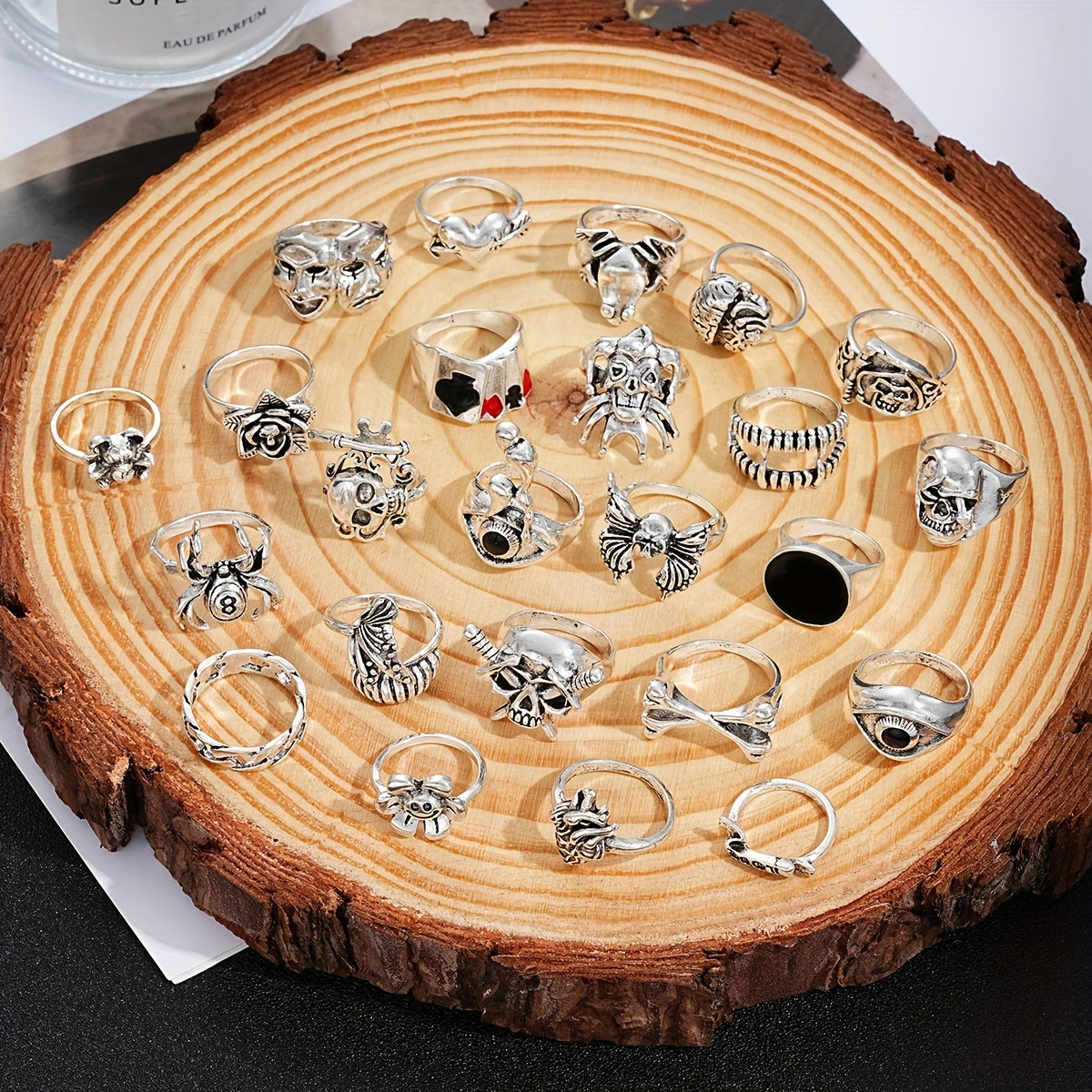 Gothic Punk Playing Cards Set of 24 Edgy Skull Wings Pirate Frog Heart Eyes