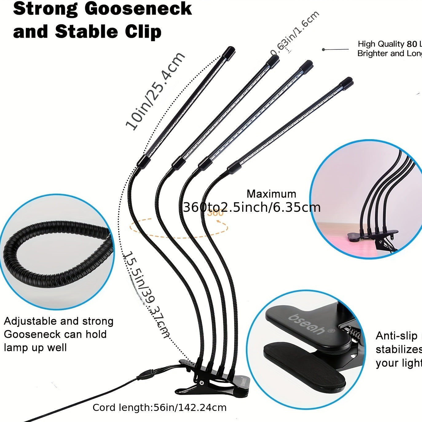 USB Dimmable LED Grow Light for Indoor Plants Wall Mount