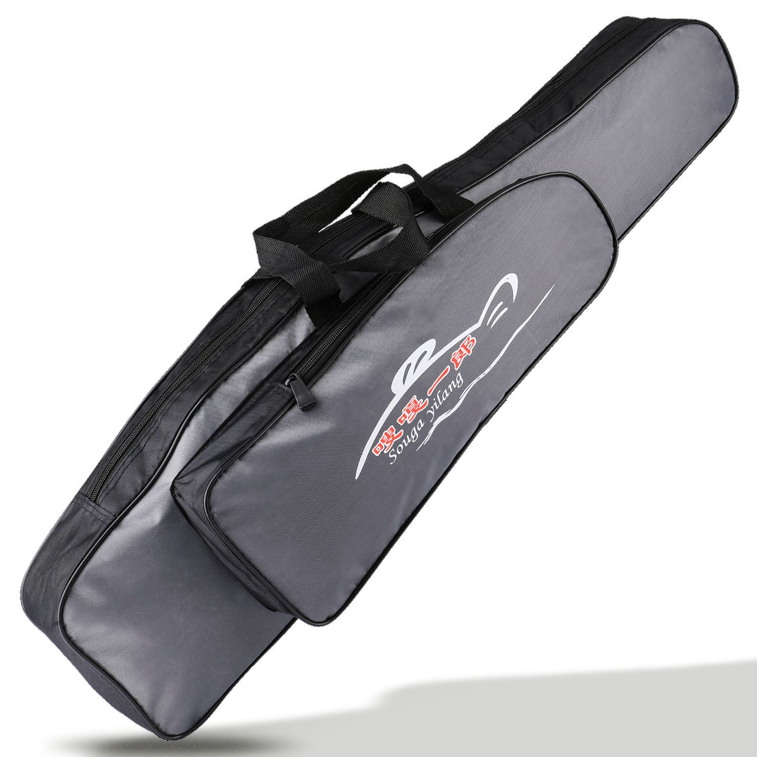 Canvas Fishing Rod Bag Waterproof Large Capacity Dual-Layer Zipper Travel Storage