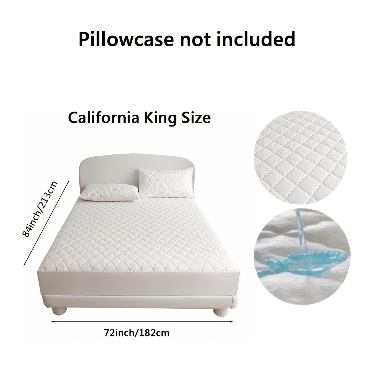 100% to'quv polyesterdan tayyorlangan diametrli qoplamali suv o'tkazmaydigan yostiq himoyachisi. Mashinada yuvish mumkin va bir nechta o'lchamlarda mavjud (yostiq qoplamalari kiritilmagan).