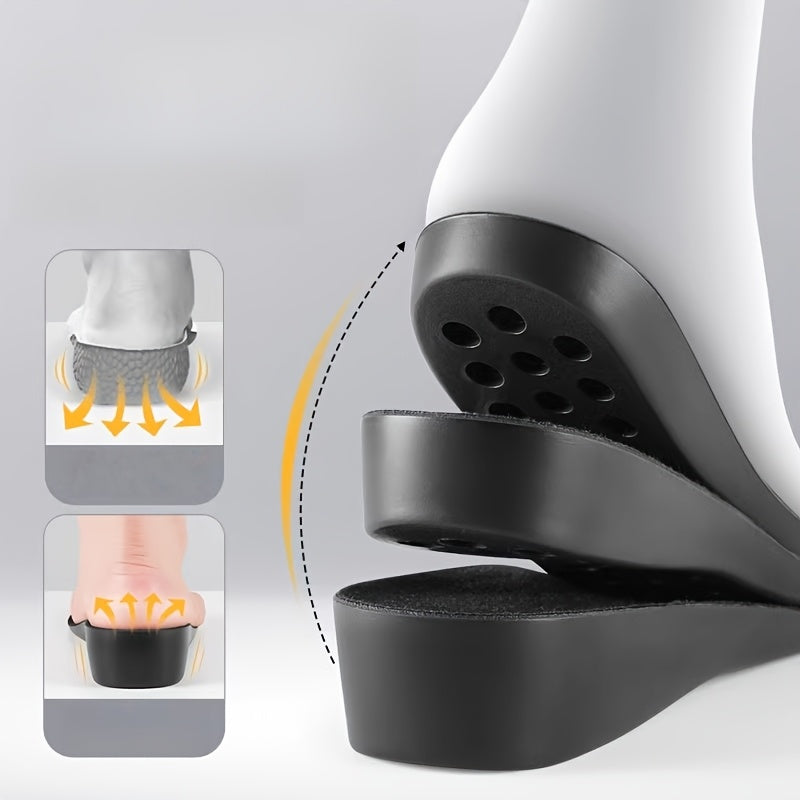 Men Women Faux Leather Height Increasing Insoles Comfortable Invisible Multiple Heights