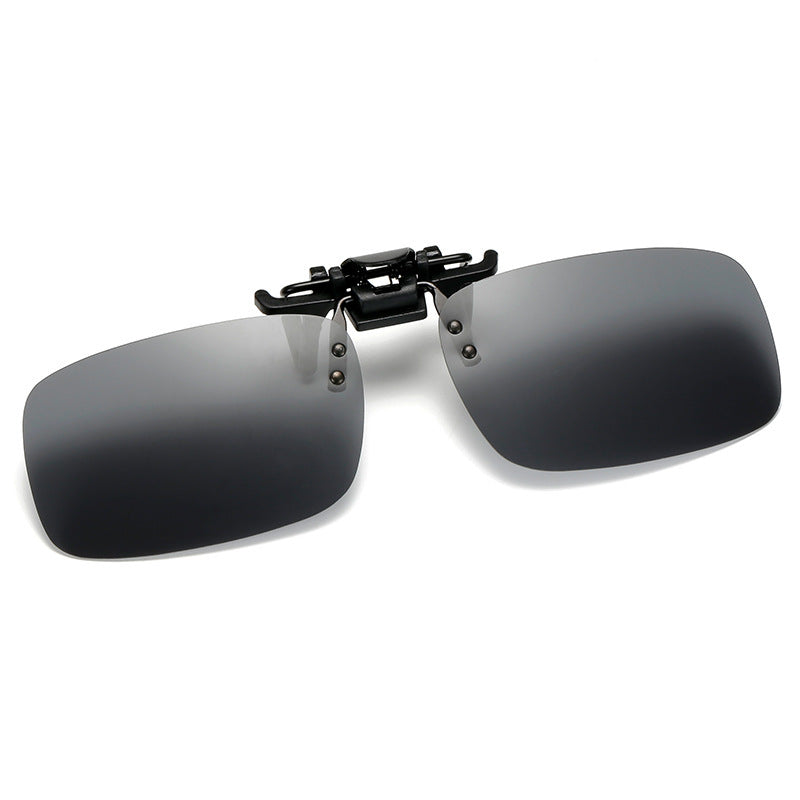 Unisex Fashion Glasses with Clip-On Flip-Up Polarized Lenses for Day and Night Use