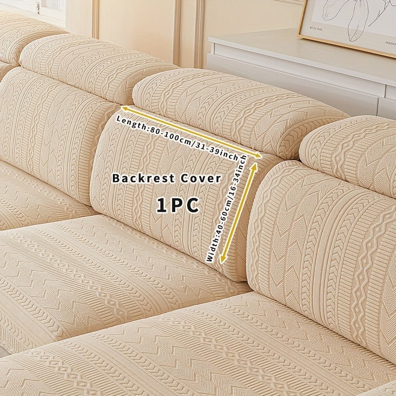 Qorong‘u kulrang chiziqli divan qopqog‘i, barcha mavsumlar uchun elastik uy himoyasi