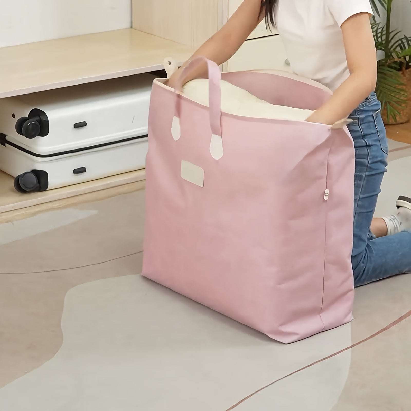 Organizador de funda de edredón de algodón para almacenamiento, viajes y uso en residencias, diseño sin terminar