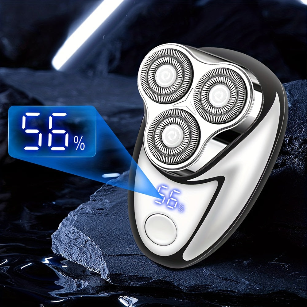 Afeitadora eléctrica para hombres, recargable por USB, húmeda y seca, con 3 hojas, herramienta de cuidado personal para viajes