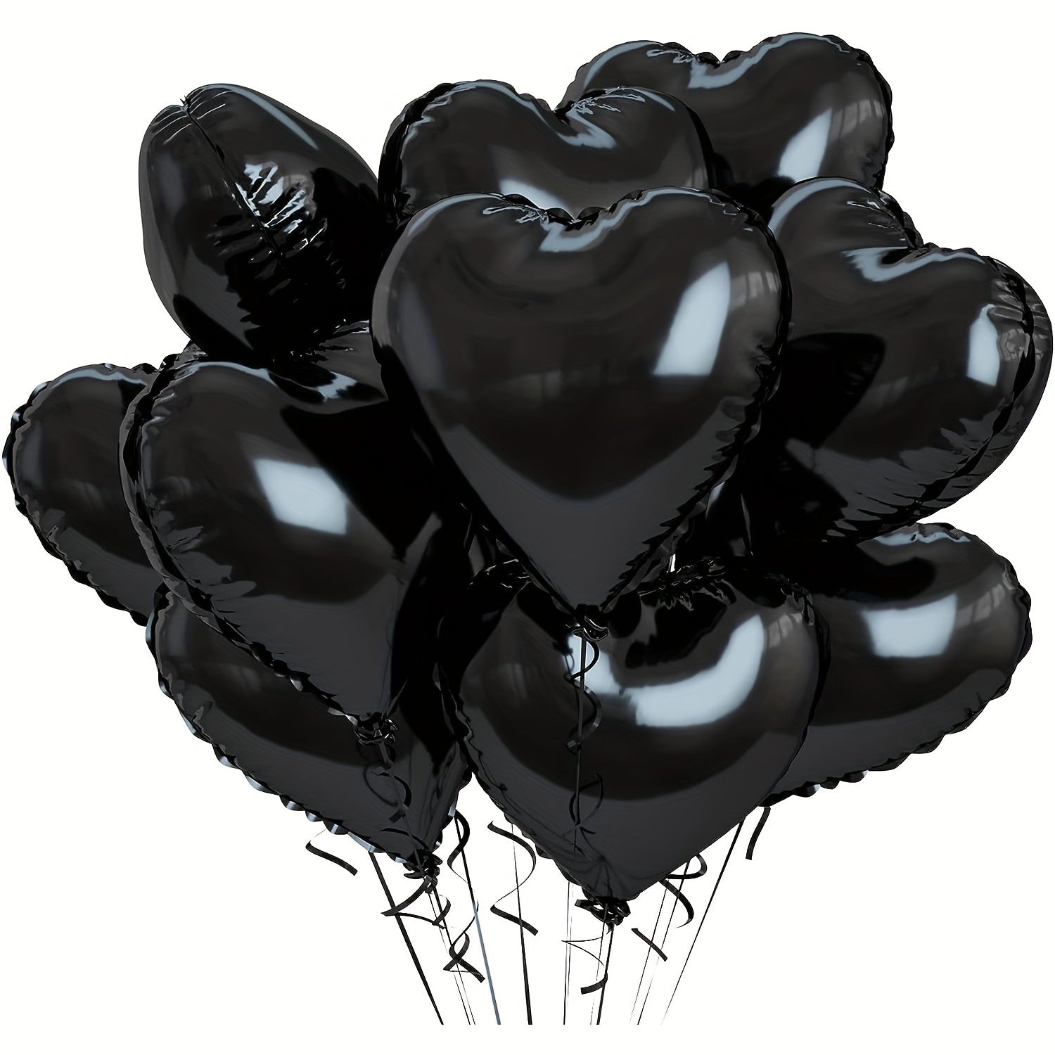 10-Pack Heart-Shaped Aluminum Foil Balloons for Valentine's Day Birthdays and Celebrations