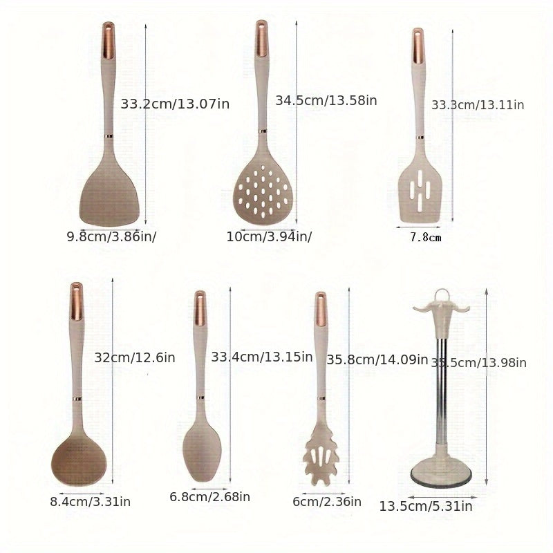 7-Piece Silicone Kitchen Utensil Set Non-Stick Heat-Resistant Cooking and Baking Tools