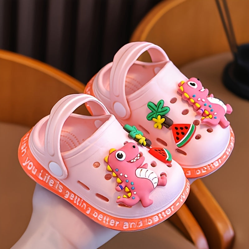 Kids' EVA Clogs with Dinosaur Charms for Boys and Girls Indoor Outdoor Summer Shoes