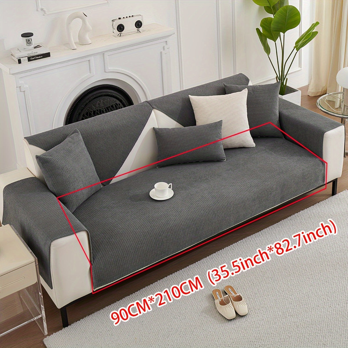 All-Season Velvet Sofa Cushion with Anti-Cat Scratch and Non-Slip Features