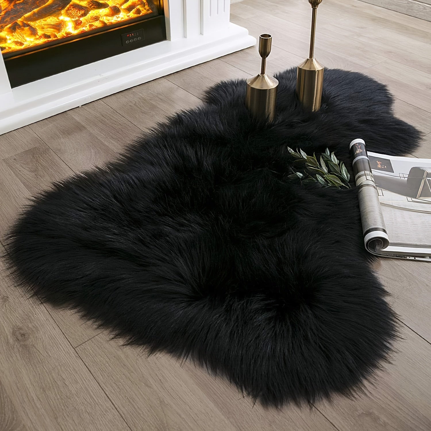 Solid Color Irregular Shaggy Rug, Lightweight Washable Carpet for Living Room and Bedroom