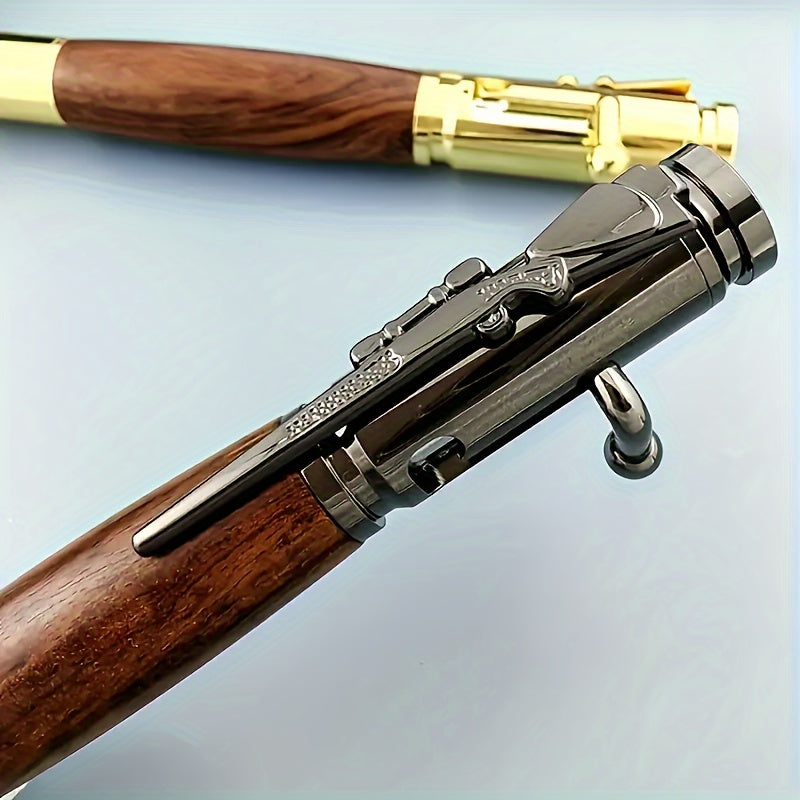Bolígrafo de madera con diseño de perno, interruptor de reducción de estrés, herramienta de escritura de alta gama