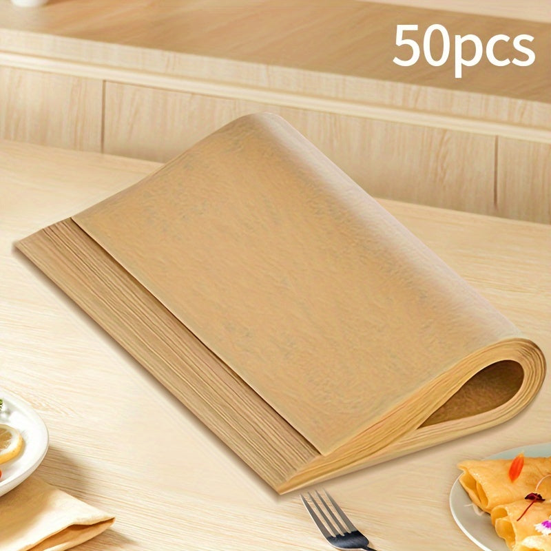 50 hojas de papel de horno antiadherente para hornear, cocinar y asar