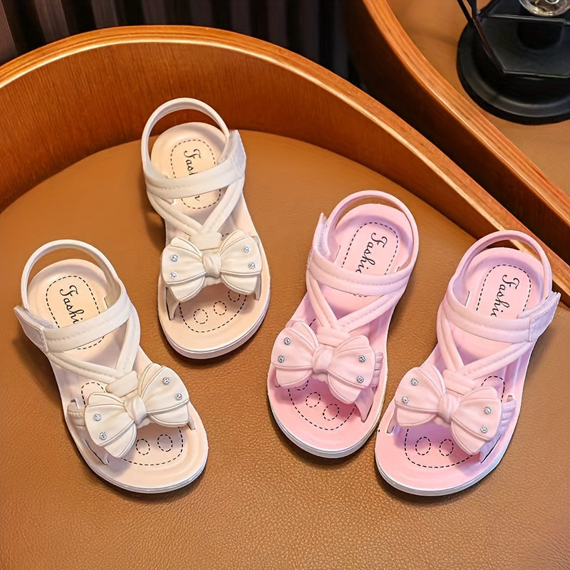 Детские летние сандалии для девочек средних и больших размеров с цветочным узором, PVC, низкий топ