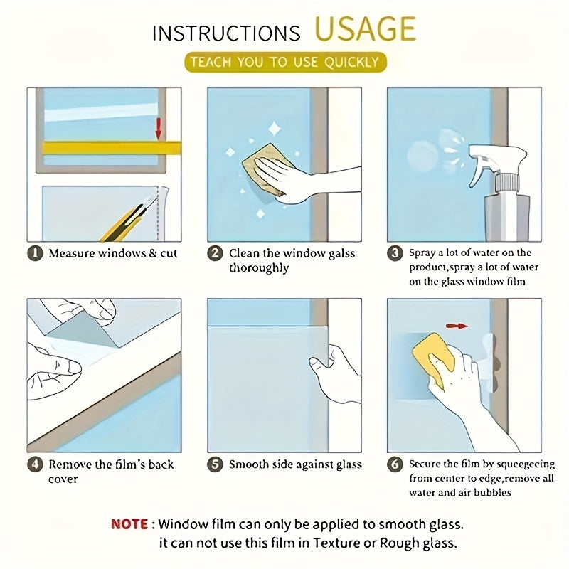 Privacy Window Film UV Blocking 3D Crescent Design Self-Adhesive Heat Control