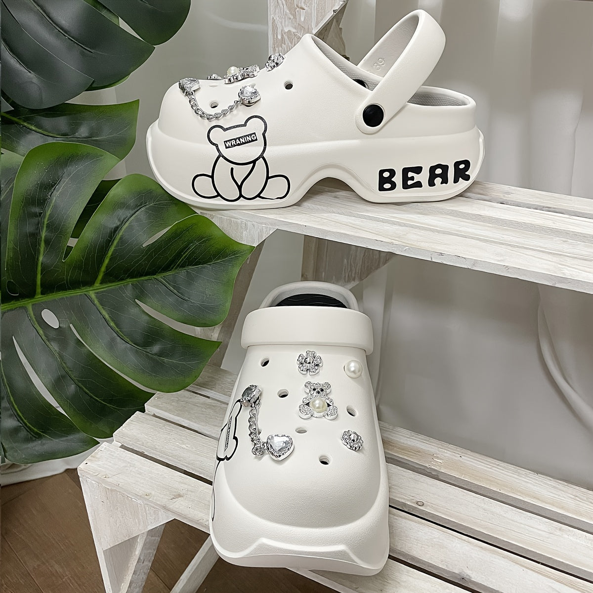 Kids Silver Plush Sole Hole Shoes for Casual Wear