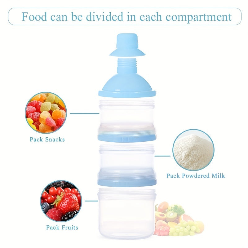 Portable Milk Powder Container with Divided Compartments for Travel and Home Use