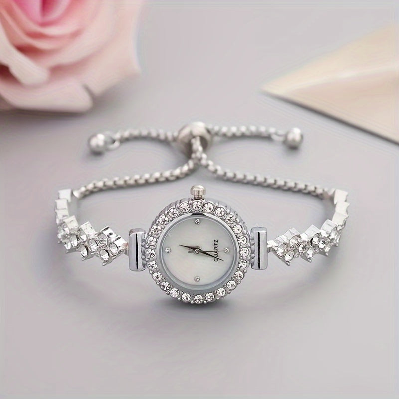 Women's Quartz Watch Rhinestones Circular Case Analog Display Luxury