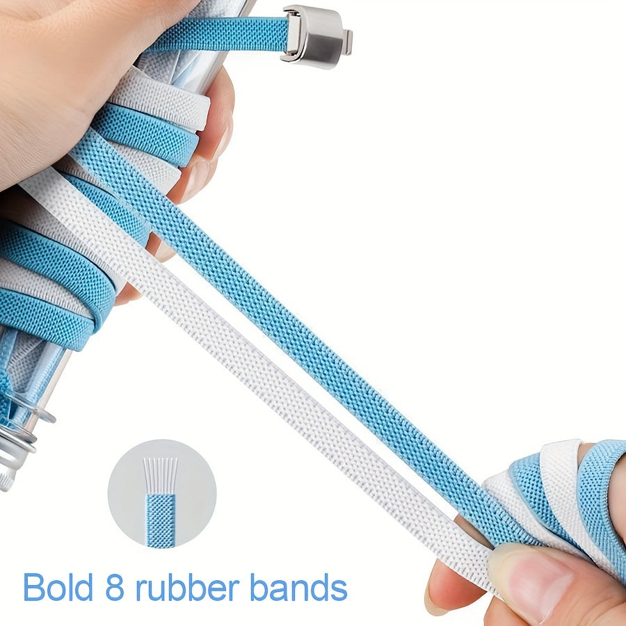 Unisex Spandex No-Tie Elastic Shoelaces Quick-Release Athletic Shoe Laces