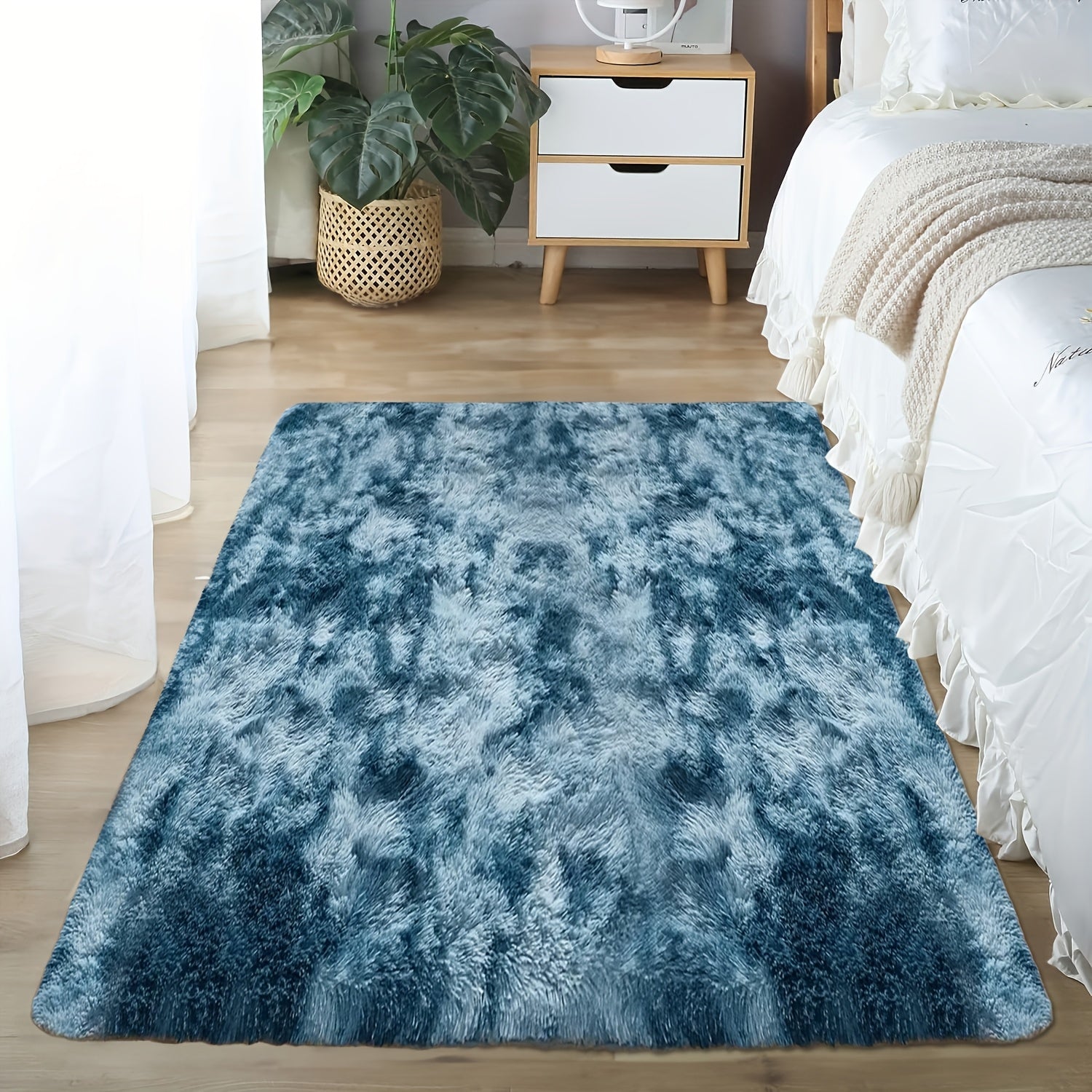 Soft Plush Drum Carpet Area Rug Non-Slip Washable Fabric Bedroom Living Room Dorm Decor
