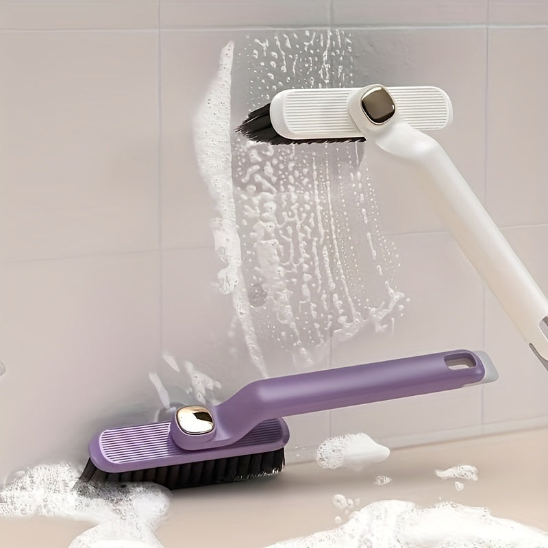 Multifunctional 2-in-1 Rotating Cleaning Brush Purple for Tile Wall Grout