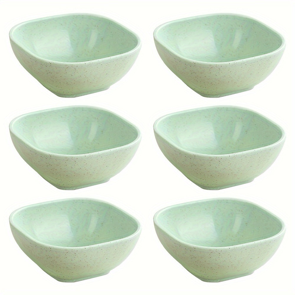 Set of 6 Square Dessert Bowls 9.65cm Polypropylene Condiment Side Dish Storage