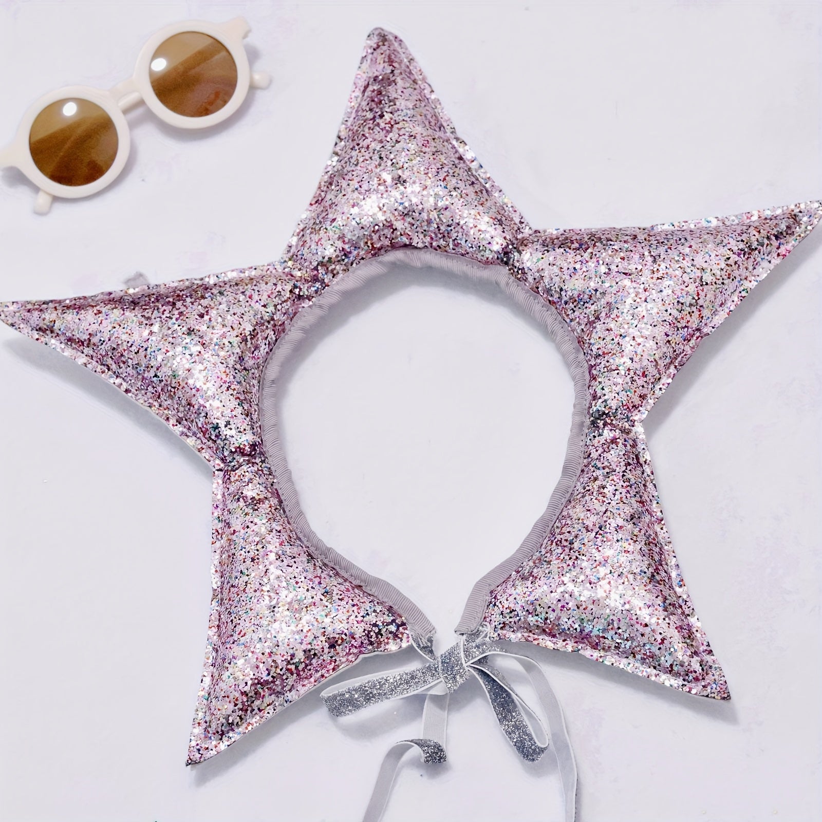 Серебристо-серый рождественский树 и звезда в прическе, идеально подходящие для детей, идеальны для дней рождения и фотосессий - милый головной убор для сказочного костюма.