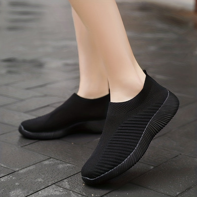 Women's Large Size Knitted Casual Elderly Shoes Mom Shoes