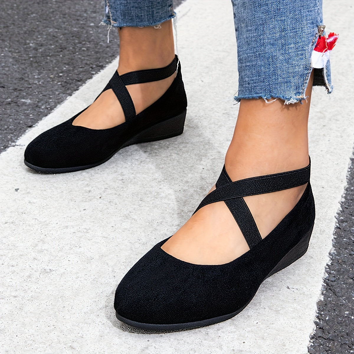 Ayollar uchun kengaytirilgan poyabzal, kundalik Mary Jane, bir rangli, osongina kiyinadigan, qora, nude, ko'k