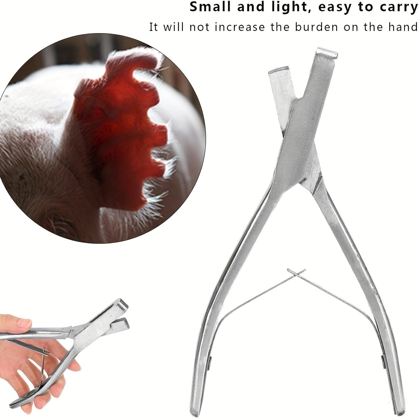 Noxud qotish uchun po'lat quloq belgilash pliers: Qishloq xo'jaligi identifikatsiyasi va belgilash uchun ergonomik va mustahkam V-shaklidagi asbob