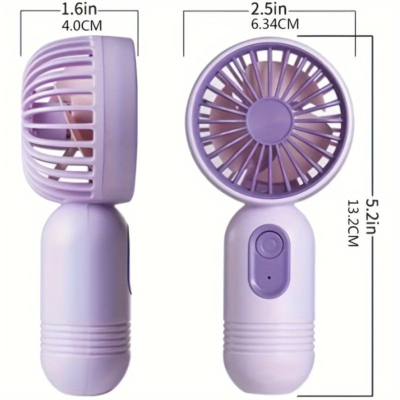 Portable Mini Handheld Fan USB Rechargeable Quiet Desk Personal Fan 3 Speeds