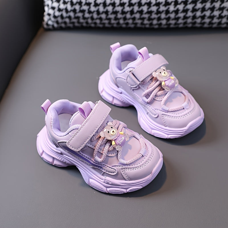 Girls' Solid Color Sneakers for All-Season Comfort and Durability