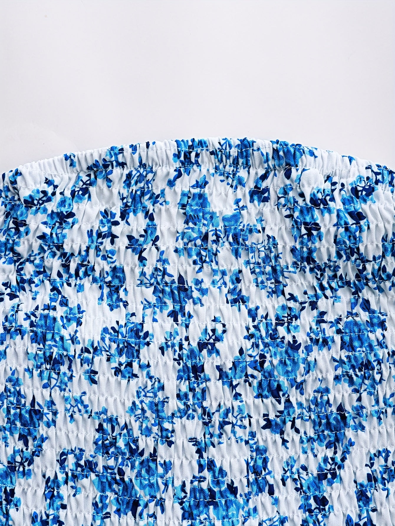 Женский комбинезон больших размеров с цветочным принтом и открытыми плечами, широкие штанины, синий, для отдыха и повседневной носки