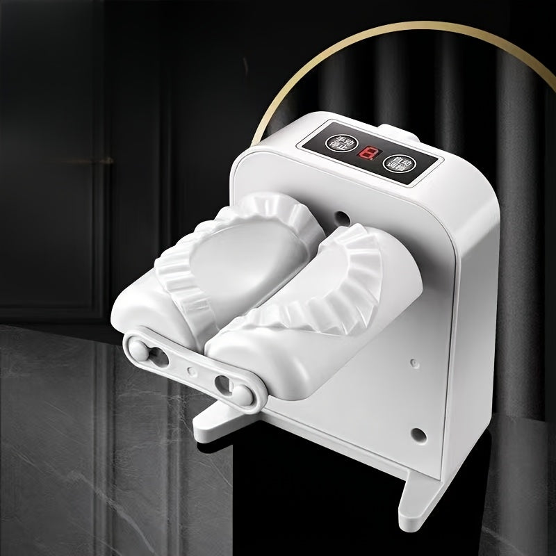 Hacedora eléctrica de dumplings, recargable por USB, portátil, de mano, con control de grosor ajustable, diseño duradero en plástico ABS gris