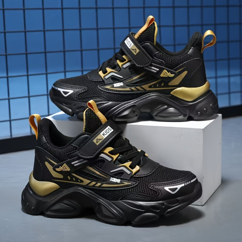 Boys Breathable Mesh Sneakers Low Top Hook and Loop Closure for Spring Fall