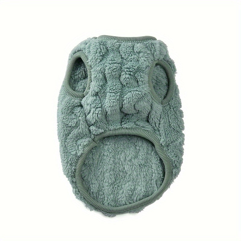 Kichik itlar va mushuklar uchun iliq ikki tomonlama flis sviter, kuz va qish uchun mukammal.