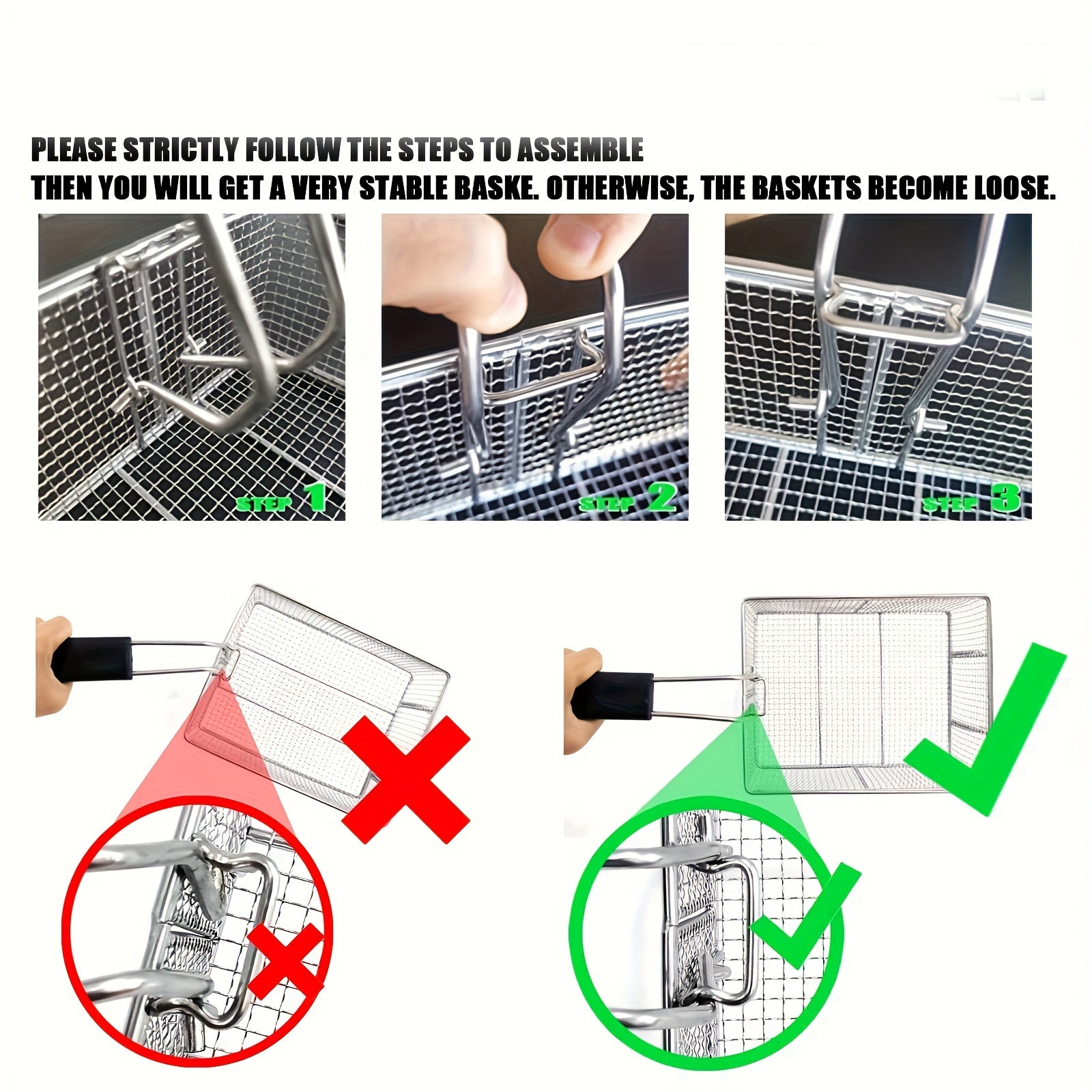 6L-20L Fryers uchun chuqur qovurish uchun aksessuarlar to'plami, savat filtri, yog'ni oqizish uchun tarmoq