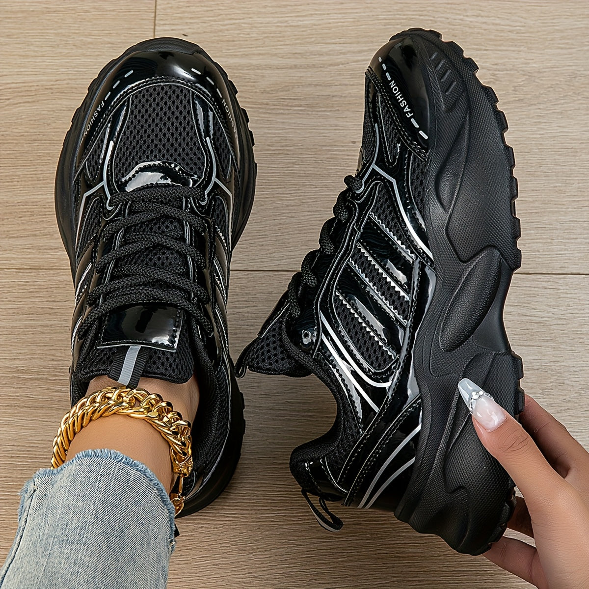 Women's Casual Sports Shoes Thick-Soled Sneakers with Fashionable Sole