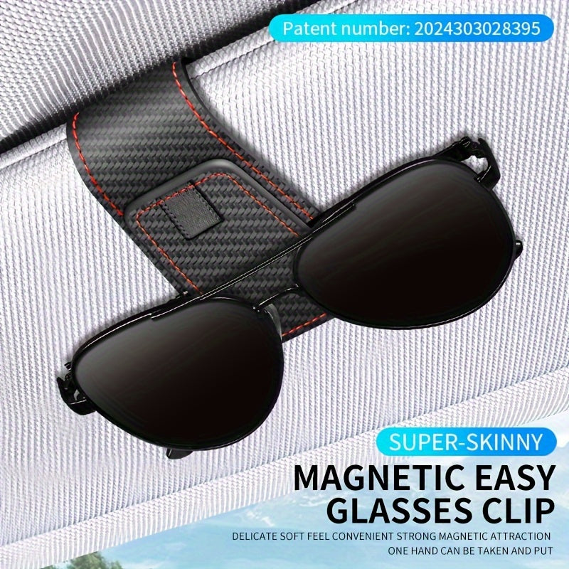 Universal Car Sun Visor Glasses Holder Clip Magnetic Eyeglasses Storage Organizer