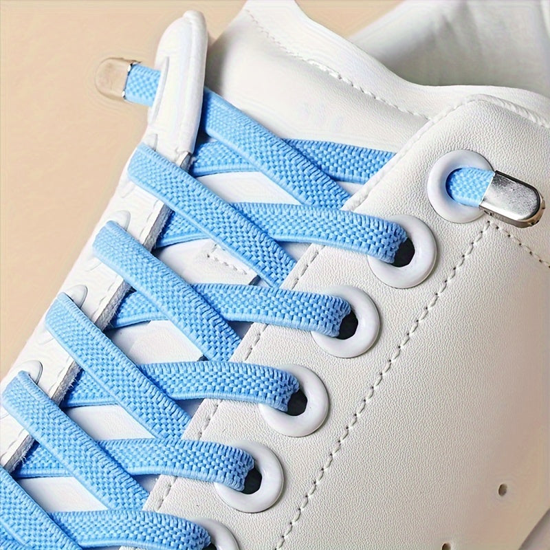 Unisex Elastic No-Tie Shoelaces with Push Buckles for Sneakers and Boots