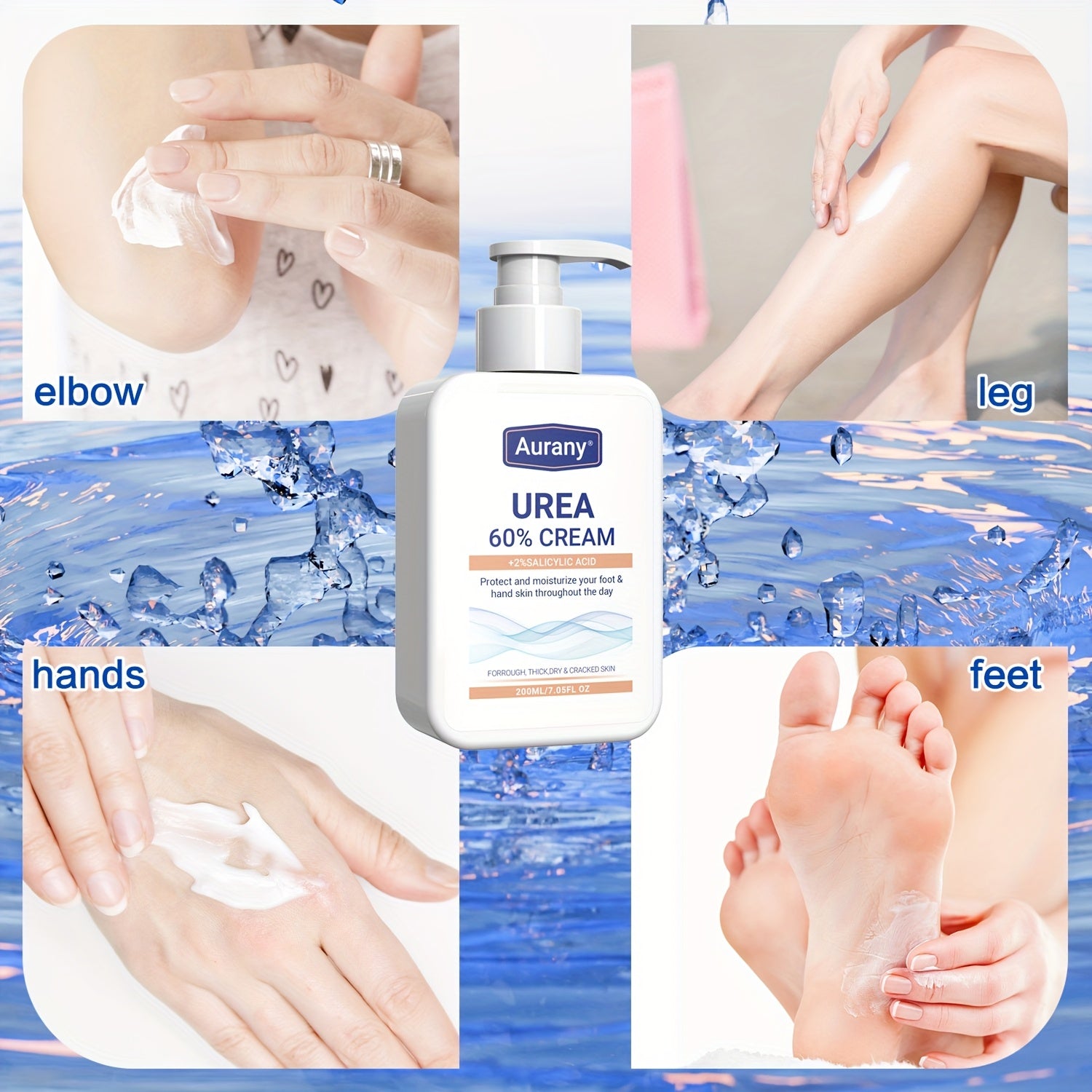 Urea 60% Salicylic Acid Moisturizing Cream for Dry Skin on Feet Knees Elbows 200ml