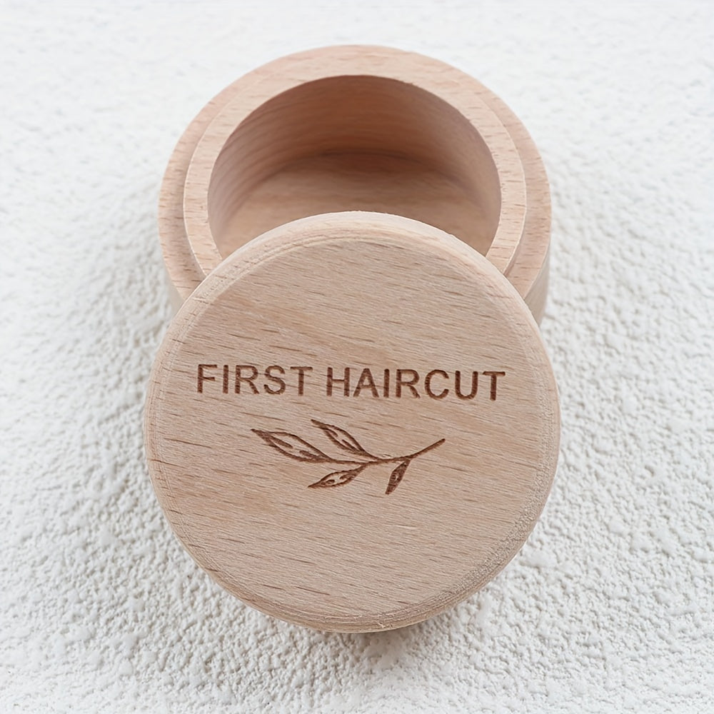 Rustik yog'ochdan yasalgan chaqaloqning birinchi soch kesish xotira qutisi, retro uslubidagi tashkilotchisi va uy bezatish va tashkilot uchun ideal chaqaloq to'y sovg'asi.