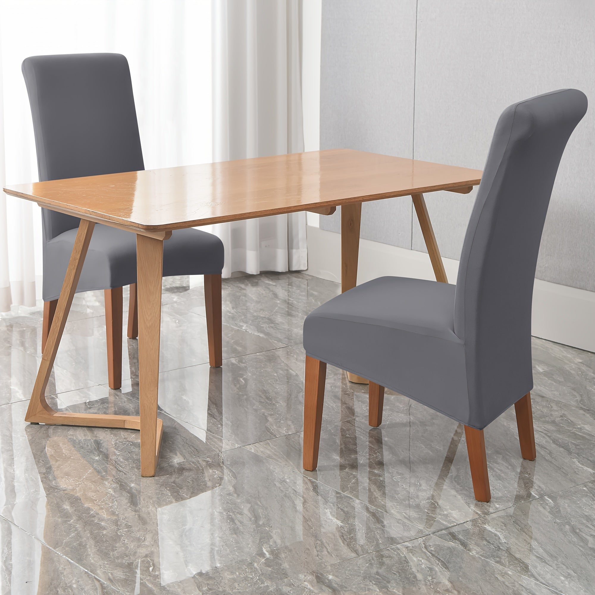 Waterproof Fiber Fabric Chair Cover for High-Back Chairs Set of 4 or 6 Living Room Office Home Decor