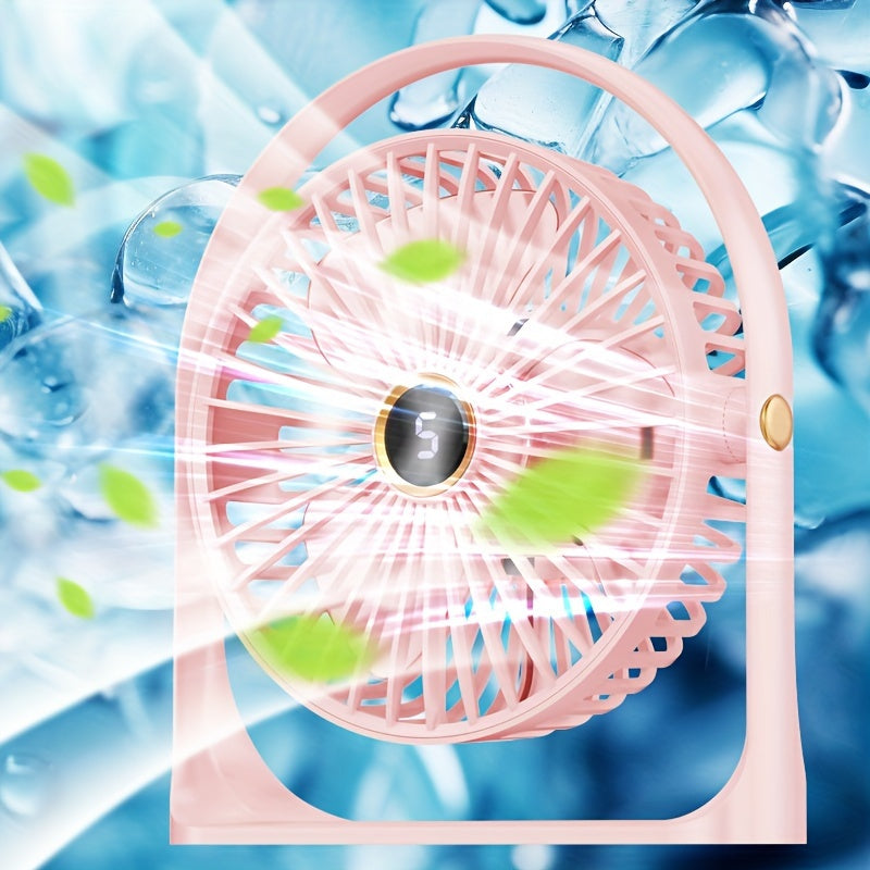 Compact USB Rechargeable Table Fan with Clip-On, Quiet 5W Personal Fan