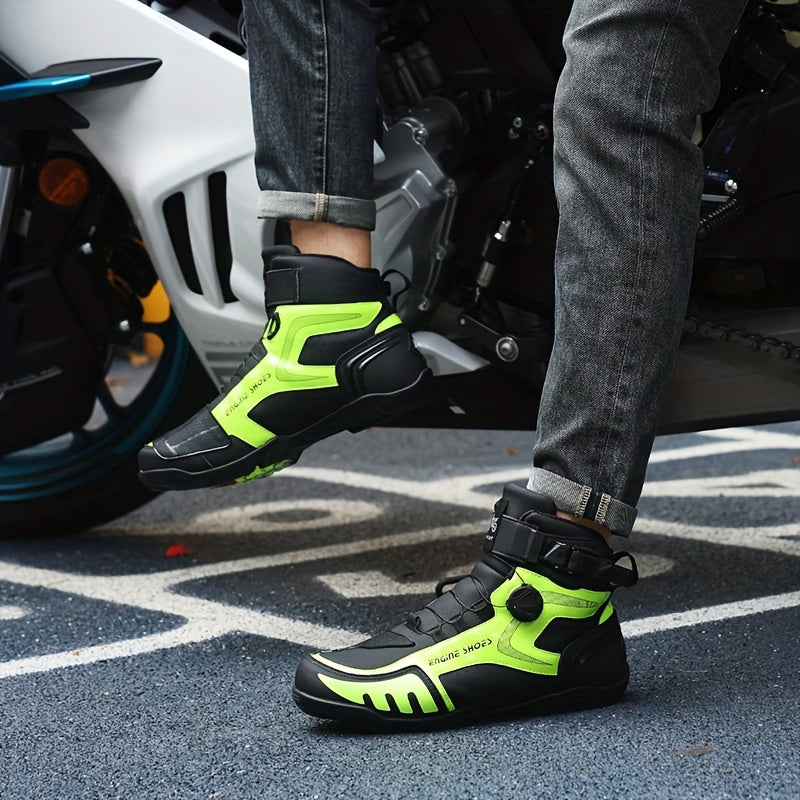 Women's Short Leather Boots All-Season Pull-On Casual Motorcycle Shoes