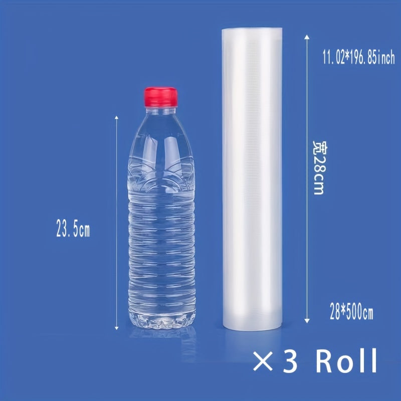 3-Reel Food-Grade Vacuum Sealed Storage Bags Reusable Moisture Dust Resistant