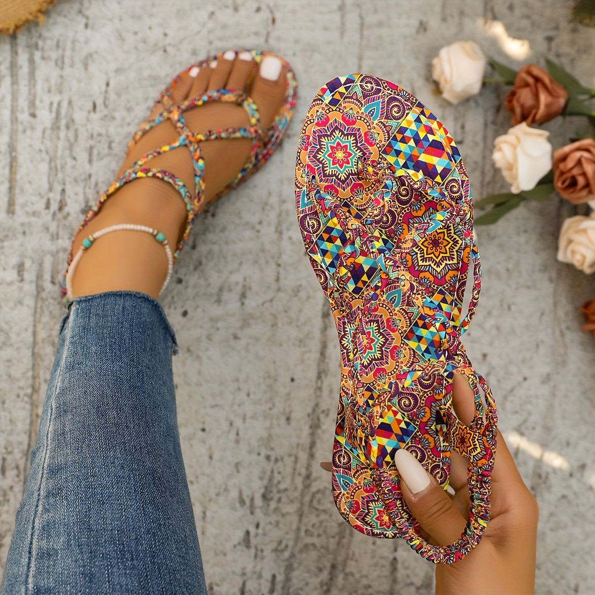 Women's Leather Flat Sandals Comfortable Summer Footwear