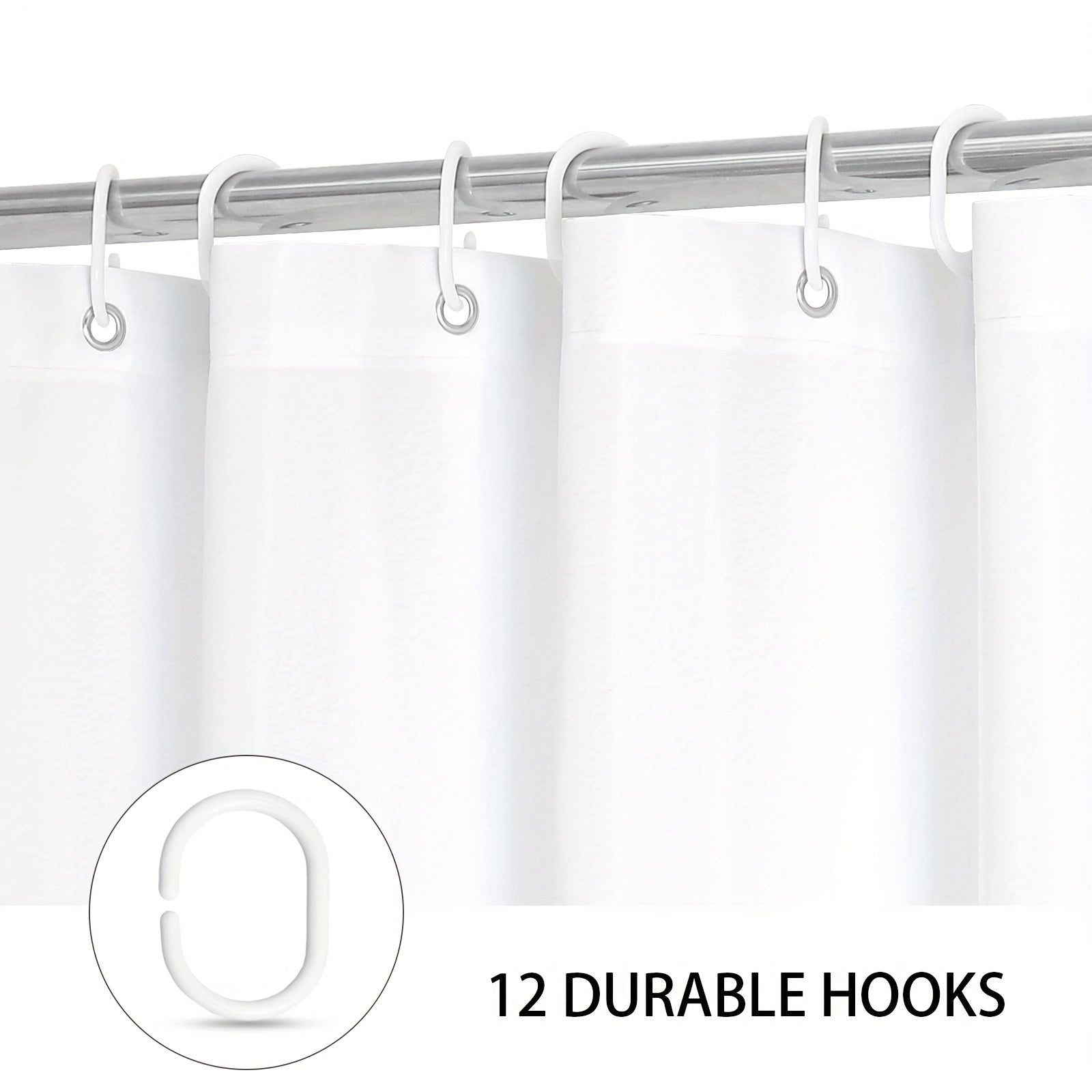 4 ta pushti atirgulli dush pardasi to'plami, porloq, suv o'tkazmaydigan parda, gilam, U-shaklidagi mat, hojatxona qopqog'i va 12 ta ilgichni o'z ichiga oladi.