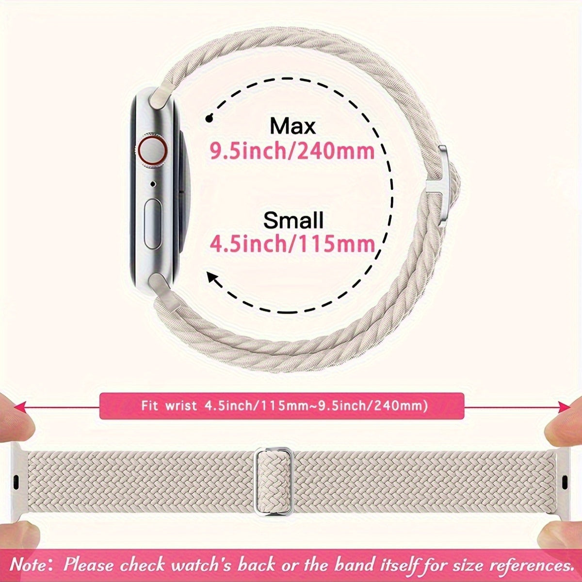 Correa de reloj inteligente trenzada de nylon elástica multicolor para IWatch