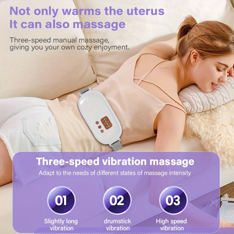 Rechargeable Waist Belt Massager with Adjustable Temperature and Vibration Modes